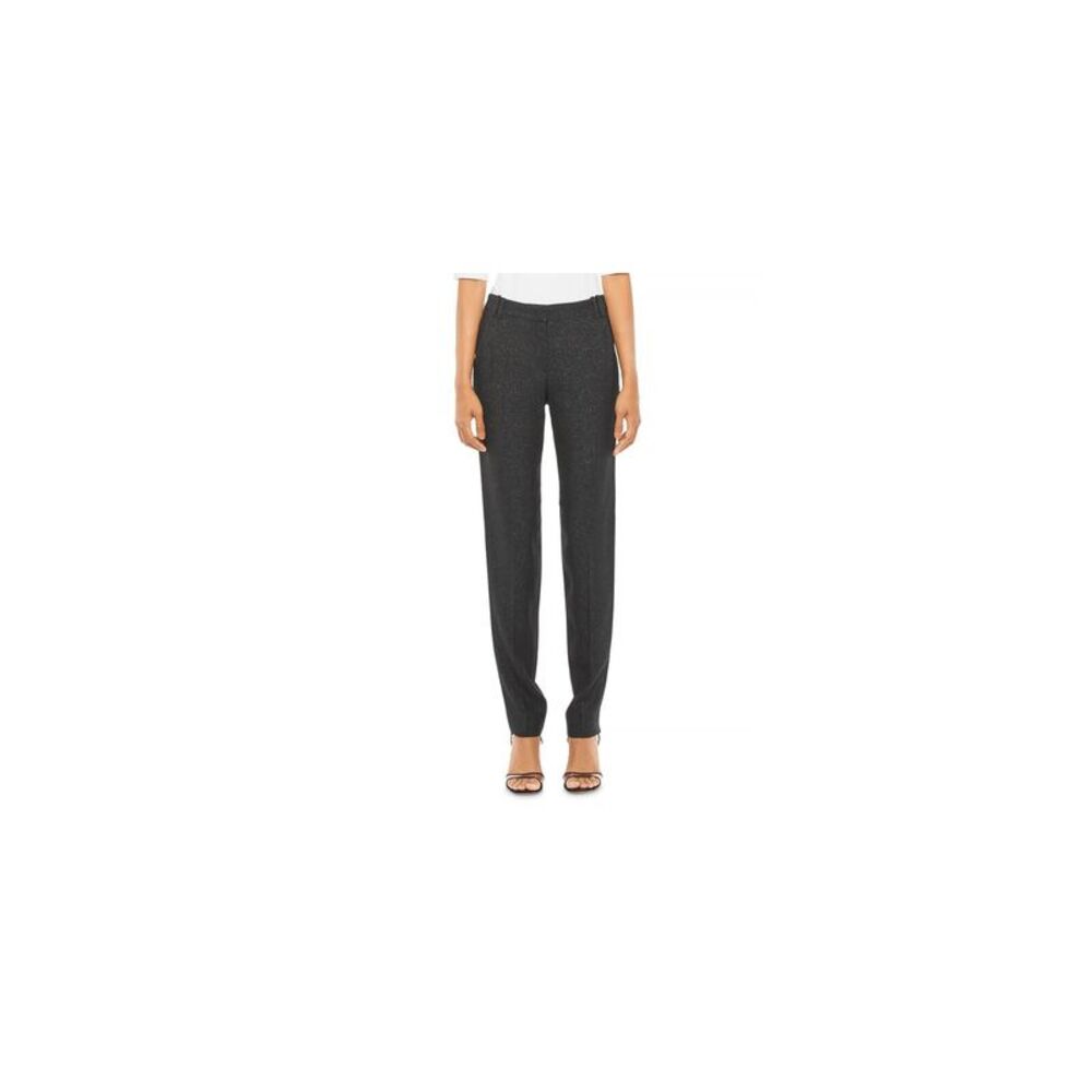 EMPORIO ARMANI Womens Black Zippered Pocketed  Lurex Sable Wear To Work Pants 44